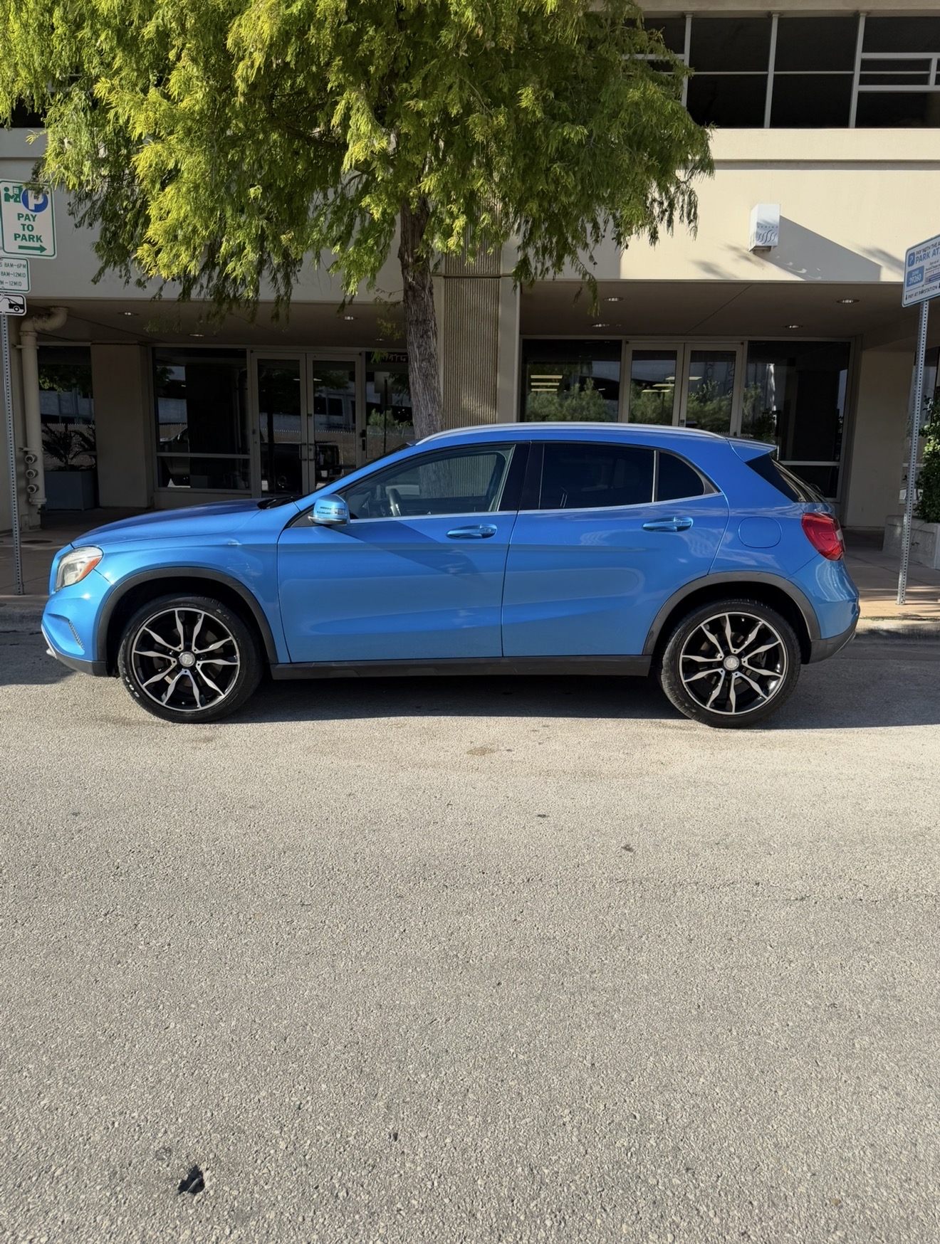 Blue Mercedes-Benz SUV after a mobile detail
