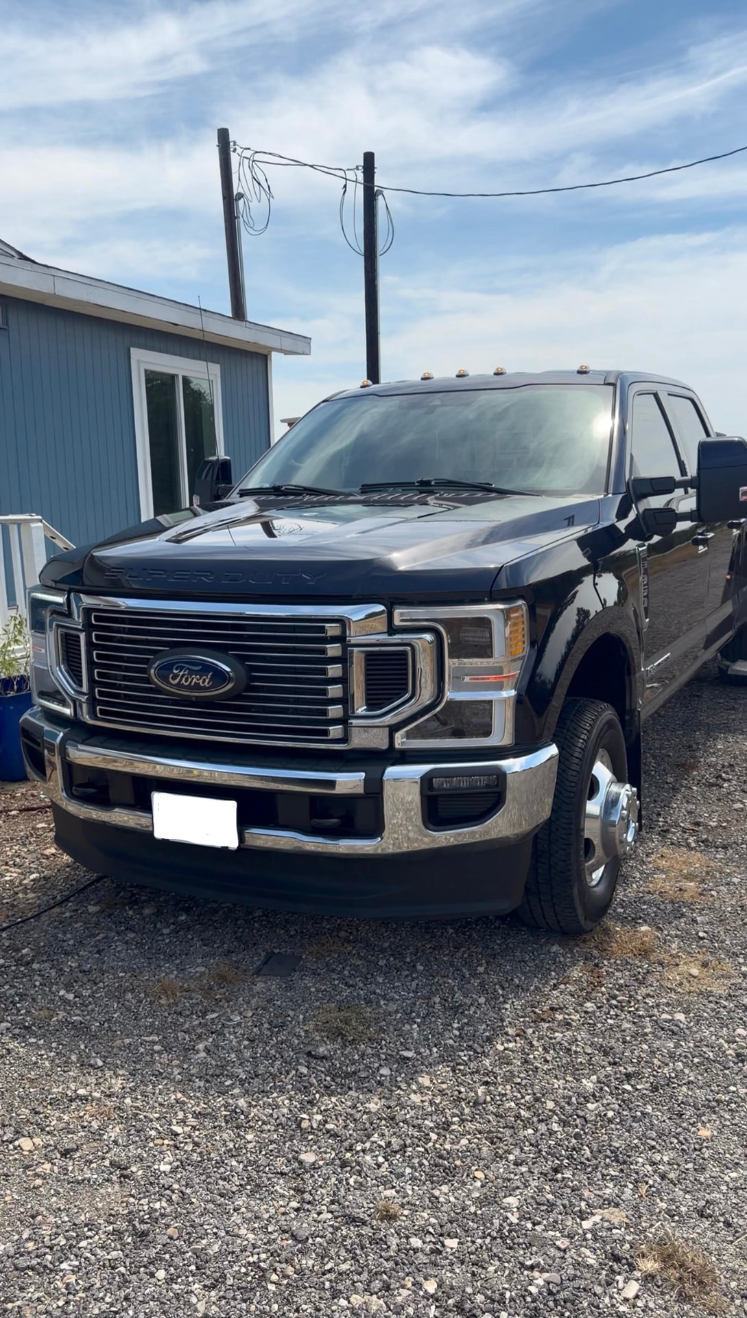 Black Ford Super Duty truck freshly detailed